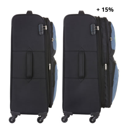 TravelZ Triple Pocket Suitcase (L) Black
