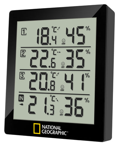 National Geographic Thermometer-Hygrometer 4 Measurement Results Black (9070200)