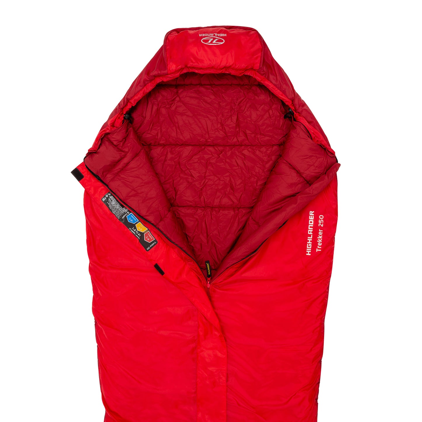 Sleeping bag Highlander Trekker 250 Mummy/+5°C Red