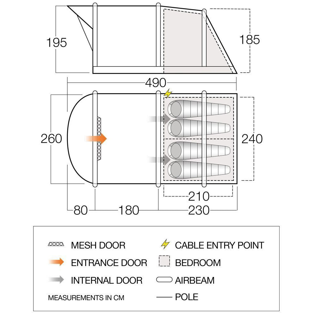 Vango Amalfi Air 400 Sky Blue Tent