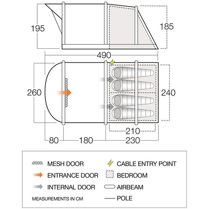 Vango Amalfi Air 400 Sky Blue Tent