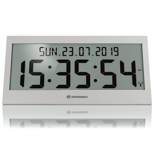 Wall clock Bresser Jumbo LCD Grey (7001802QT5000)