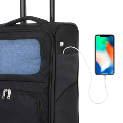 Suitcase TravelZ Triple Pocket 57 (S) Black