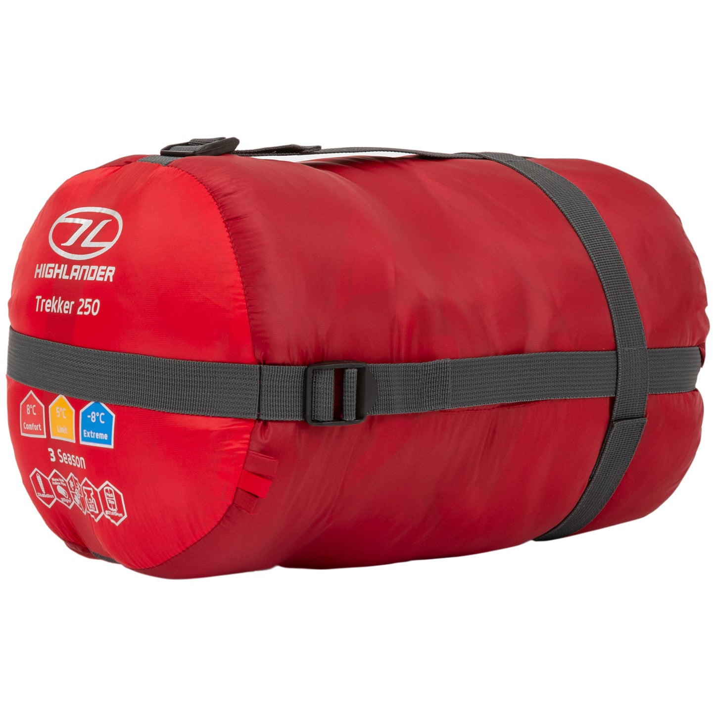 Sleeping bag Highlander Trekker 250 Mummy/+5°C Red