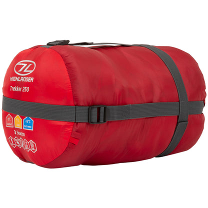Sleeping bag Highlander Trekker 250 Mummy/+5°C Red