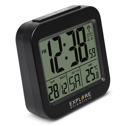 Explore Scientific Compact RC Alarm Black (RDC1008CM3000) Table Clock