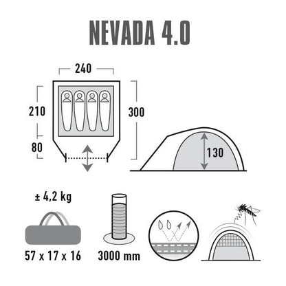 High Peak Nevada 4.0 Nimbus Gray (10204)