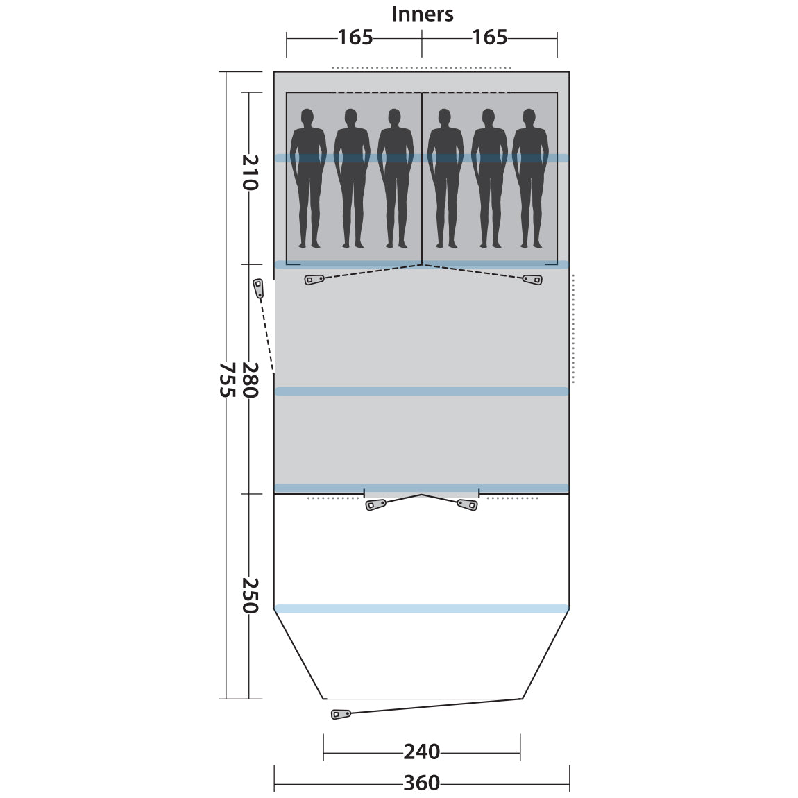 Easy Camp Arena Air 600 Aqua Stone (120334)