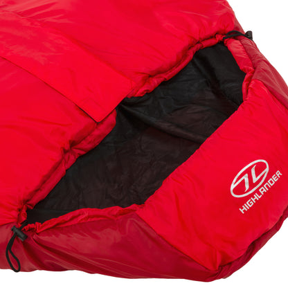 Sleeping bag Highlander Trekker 250 Mummy/+5°C Red