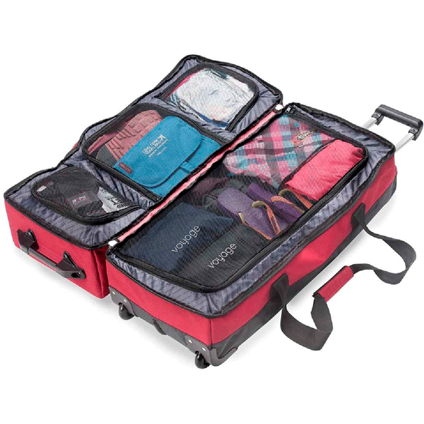 Travel bag on wheels CarryOn Double Daily 108 Red
