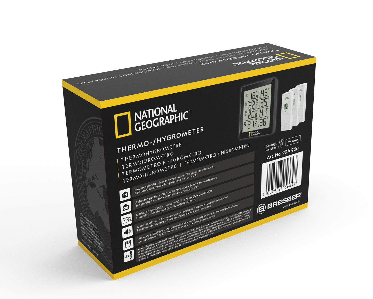 National Geographic Thermometer-Hygrometer 4 Measurement Results Black (9070200)
