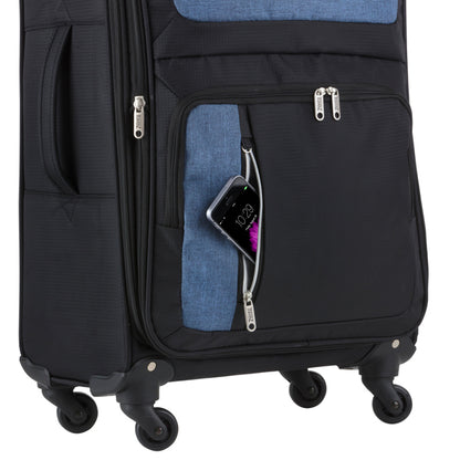 TravelZ Triple Pocket Suitcase (M) Black