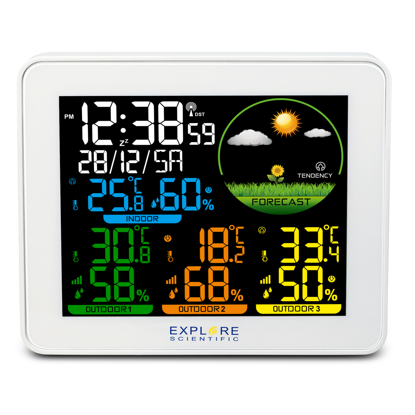 Weather Station Explore Scientific Color 3 sensors (White) (WSH4005GYELC2)