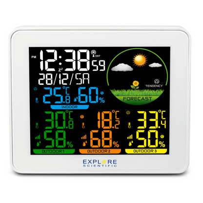 Weather Station Explore Scientific Color 3 sensors (White) (WSH4005GYELC2)