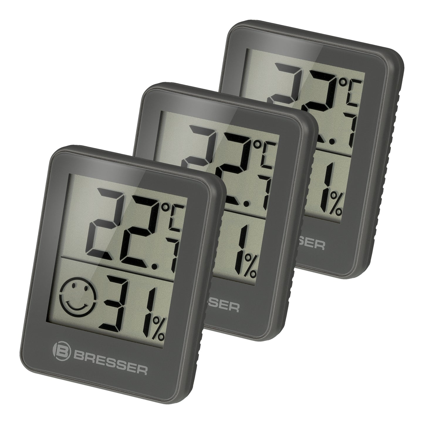 Термометр-гигрометр Bresser Temeo Hygro Indicator (3шт) Grey (7000010QT5000)
