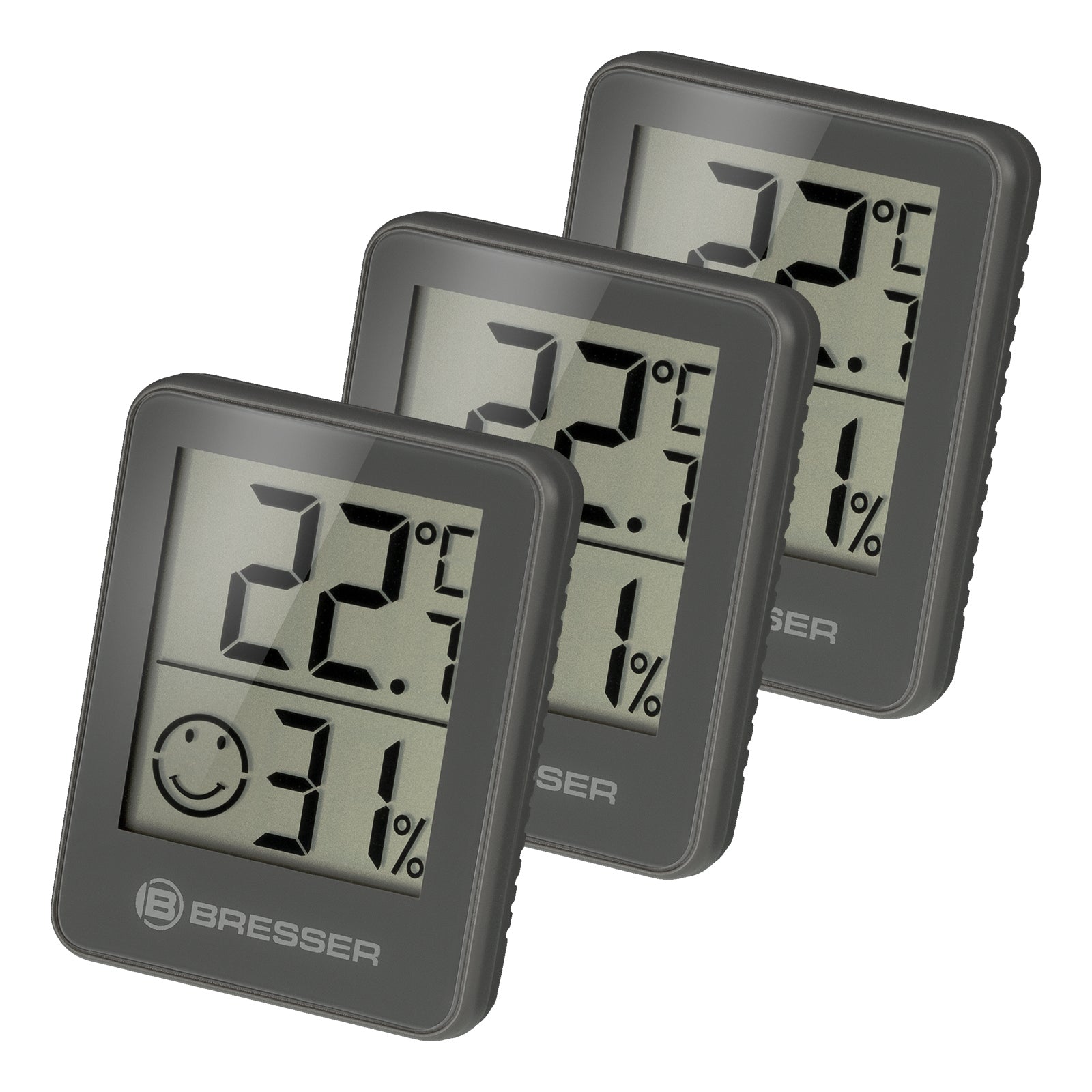 Термометр-гигрометр Bresser Temeo Hygro Indicator (3шт) Grey (7000010QT5000)