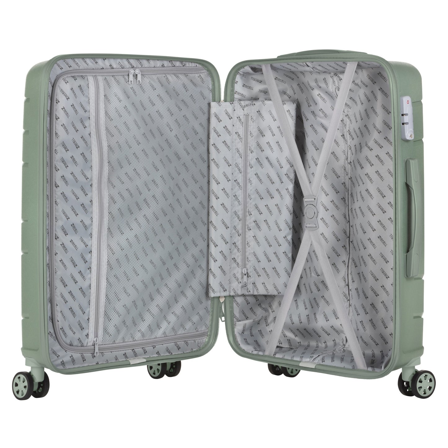 Suitcase TravelZ Big Bars (M) Olive Green
