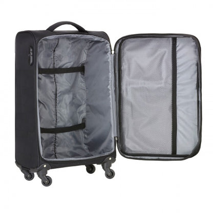 TravelZ Triple Pocket Suitcase (S) Black
