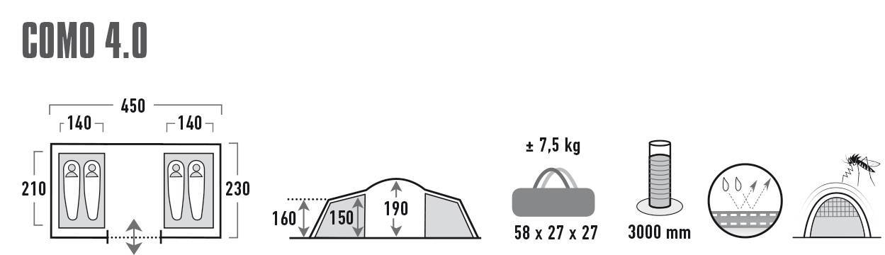 High Peak Como 4.0 Nimbus Grey (10233)