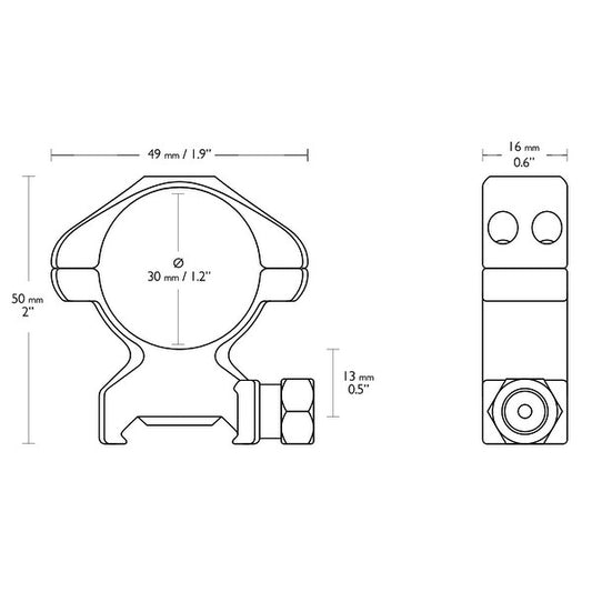 Hawke Precision 30mm/Weaver/High rings (23007)