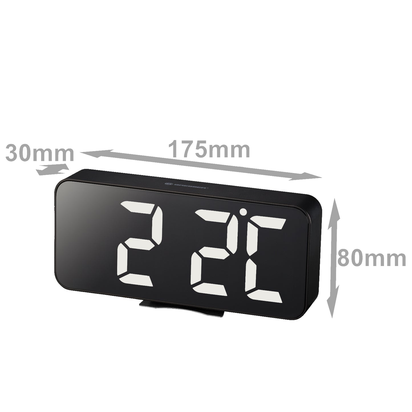 Table clock Bresser MyTime Echo FXL Black (8010072CM3WHI)