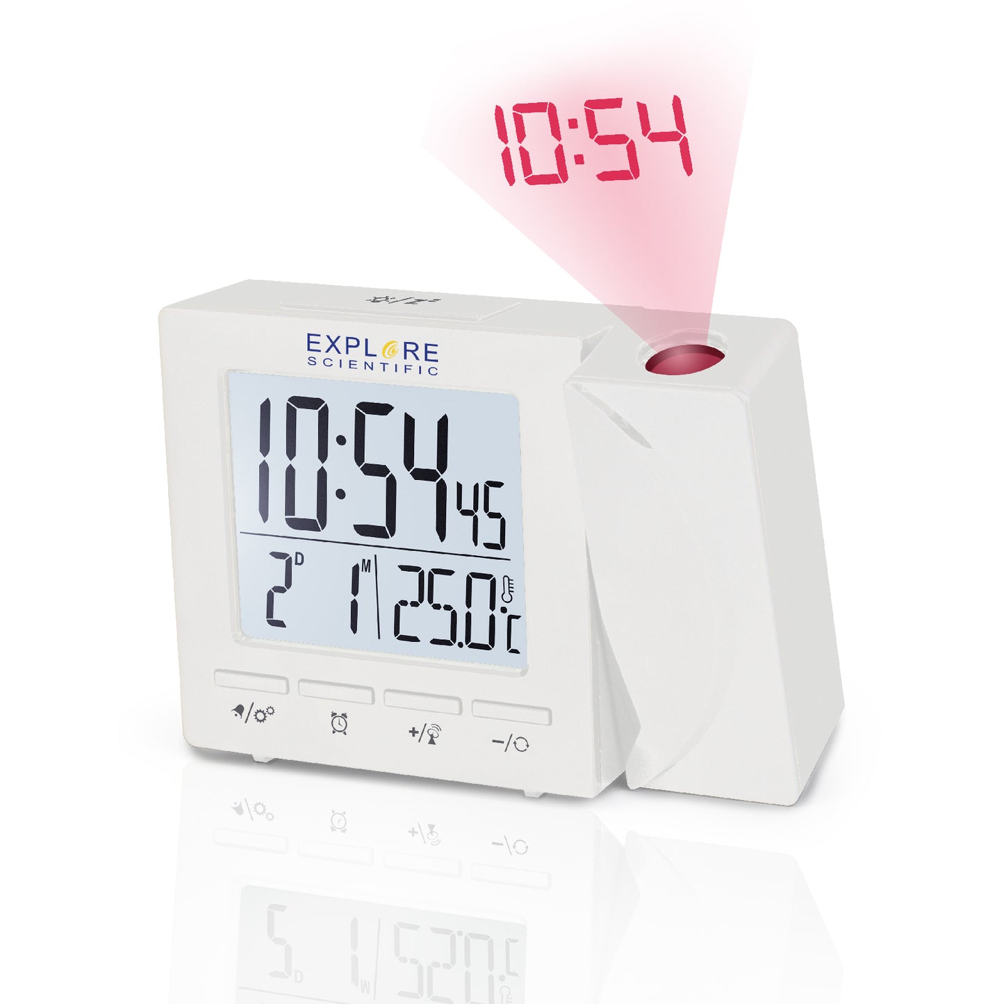 Explore Scientific Projection RC Alarm White (RDP1001GYELC2) Projection Clock