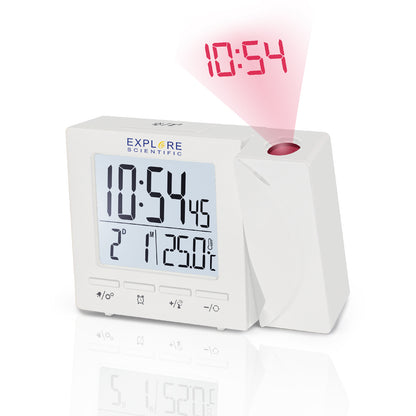 Explore Scientific Projection RC Alarm White (RDP1001GYELC2) Projection Clock