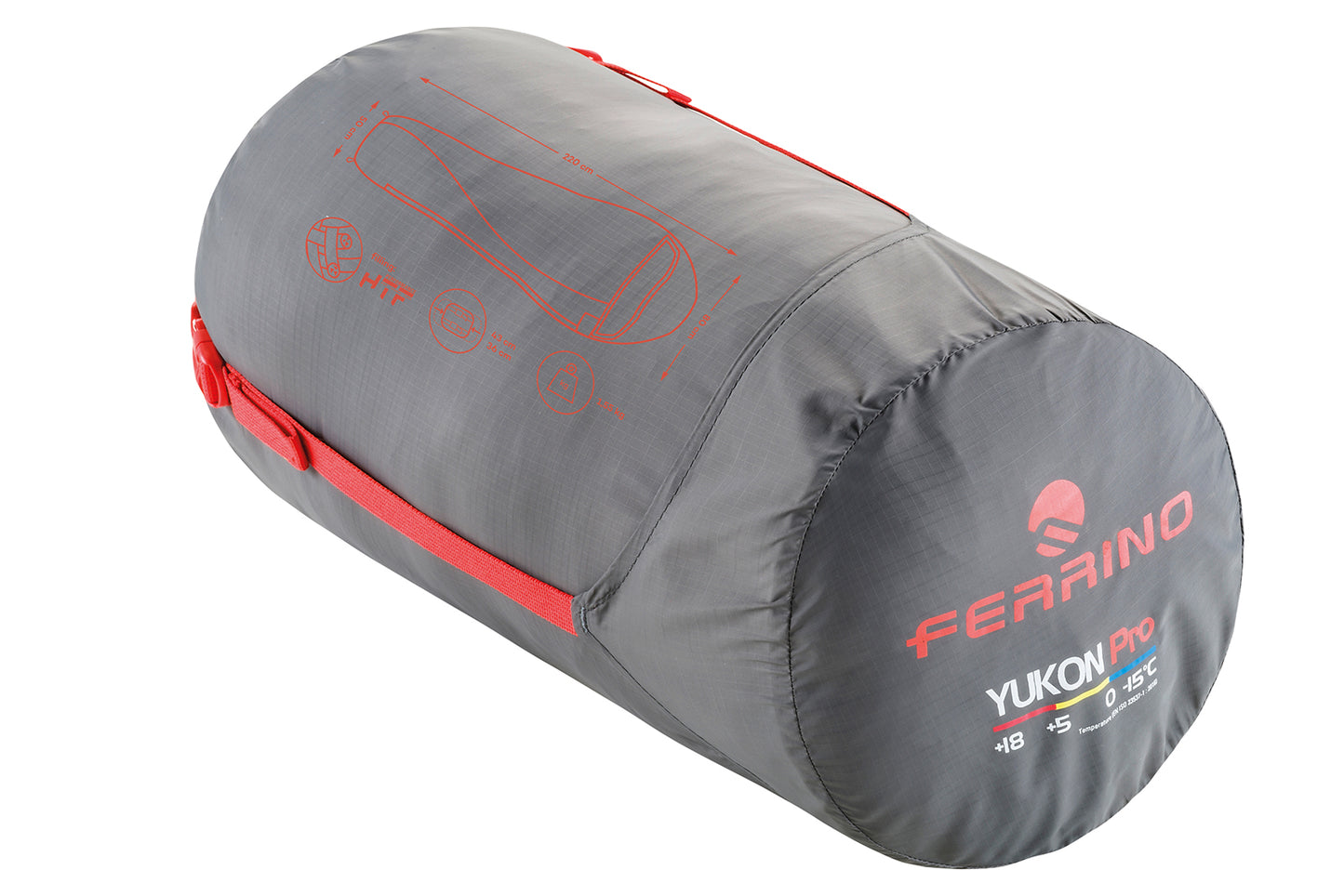 Sleeping bag Ferrino Yukon Pro Lady/0°C Scarlet Red/Grey Left (86367IAA)