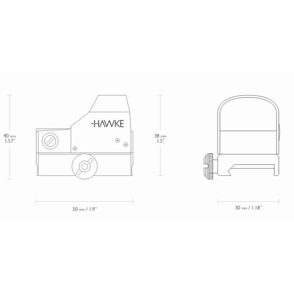 Hawke RD1x WP Auto Brightness (Weaver) collimator sight