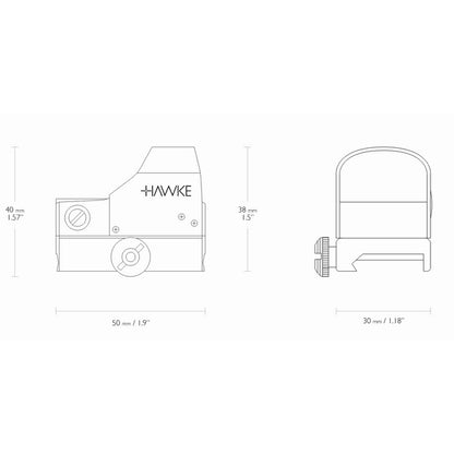 Hawke RD1x WP Auto Brightness (Weaver) collimator sight