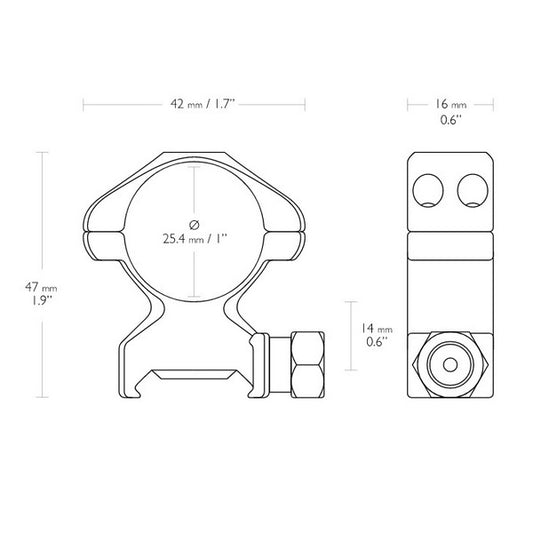 Hawke Precision Rings 1"/Weaver/High (23002)