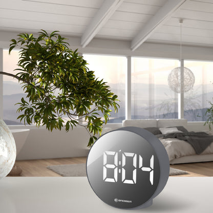 Table clock Bresser MyTime Echo FXR Silver (8010071QT5WHI)