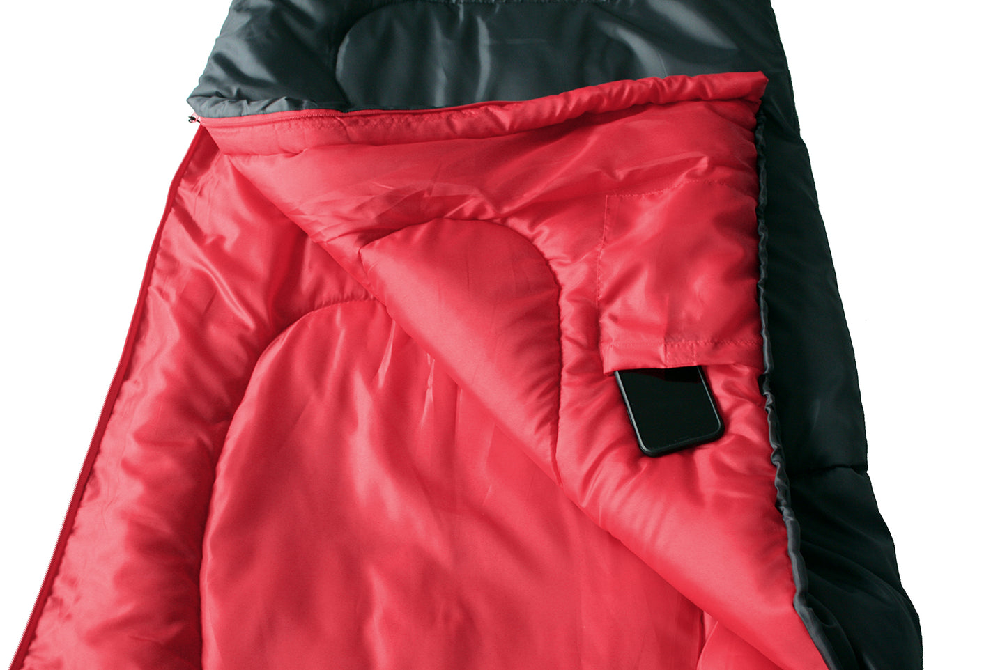 Sleeping bag High Peak Action 250/+4°C Anthra/Red Left (20084)