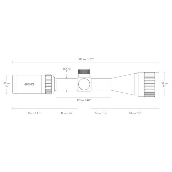 Hawke Vantage IR 3-9x40 AO (Mil Dot IR R/G) Optical Sight