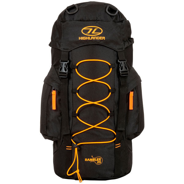 Highlander Rambler 25 Black/Orange Travel Backpack
