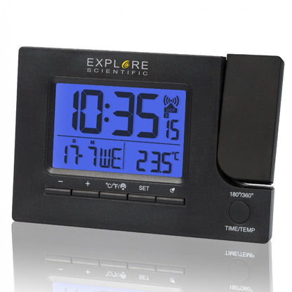 Explore Scientific Slim Projection RC Dual Alarm Black (RDP1003CM3LC2) Projection Clock