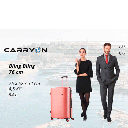 CarryOn Bling Bling Suitcase (L) Rose Gold