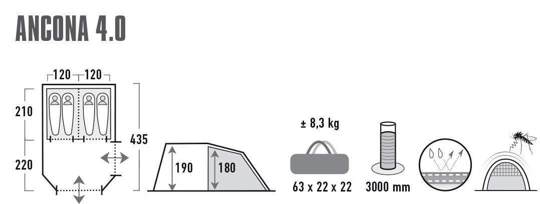 High Peak Ancona 4.0 Nimbus Grey (10243)