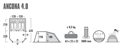 High Peak Ancona 4.0 Nimbus Grey (10243)