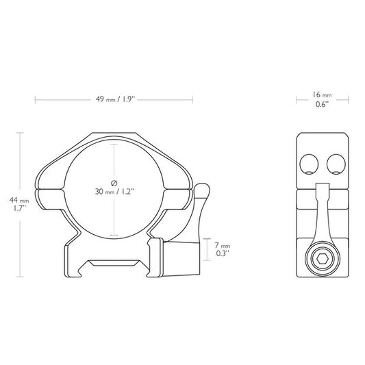 Hawke Precision Fast Release Rings 30mm/Weaver/Medium (23016)