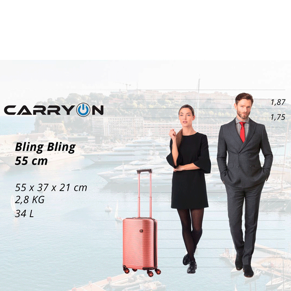 CarryOn Bling Bling Suitcase (S) Rose Gold