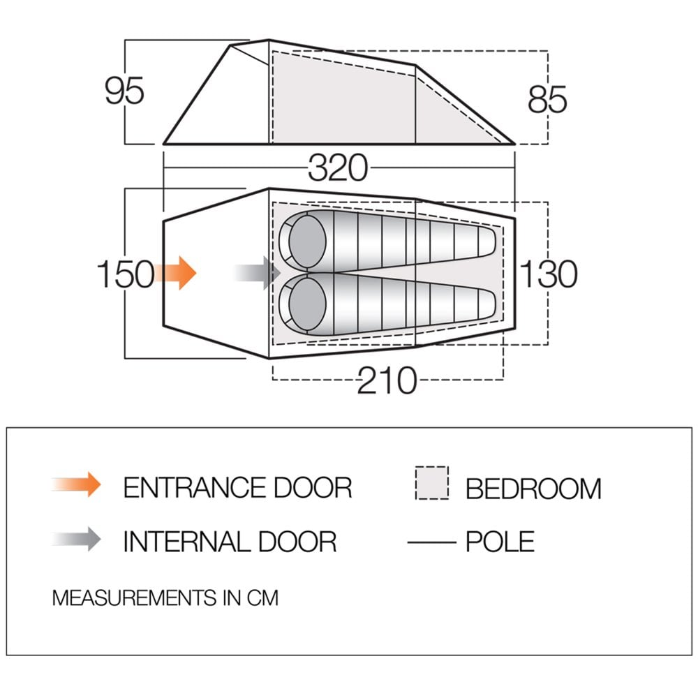 Vango Tempest Pro 200 Pamir Green Tent (TENTEMPESP32151)
