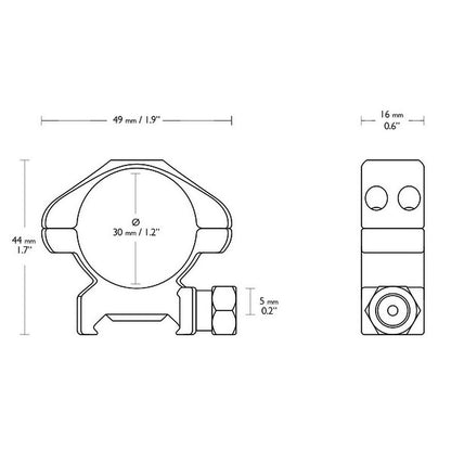 Rings Hawke Precision 30mm/Weaver/Medium (23006)