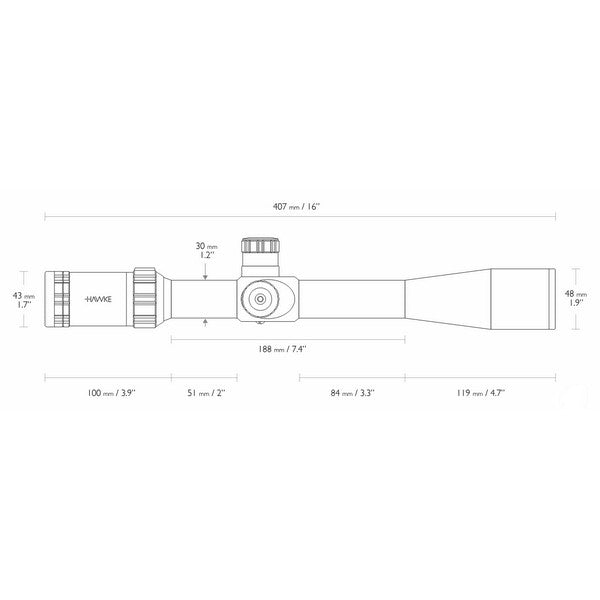 Hawke Sidewinder 8.5-25x42 SF (20x 1/2 Mil Dot IR) (17120) Optical Sight