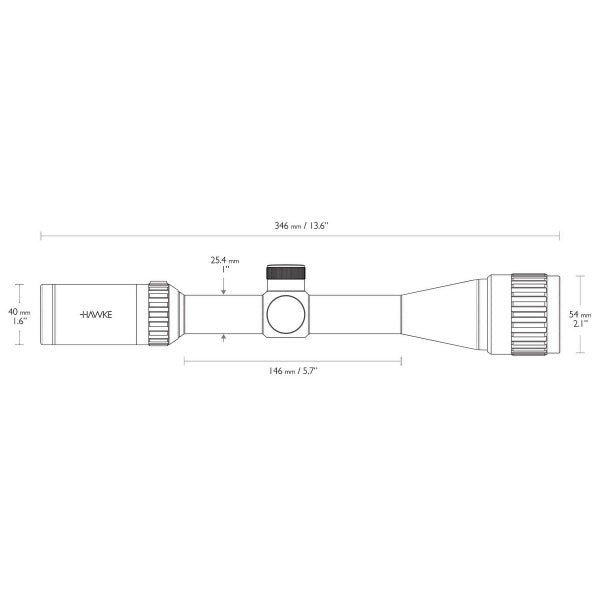 Hawke Vantage IR 4-12x40 AO Optical Sight (Rimfire .17 HMR R/G)