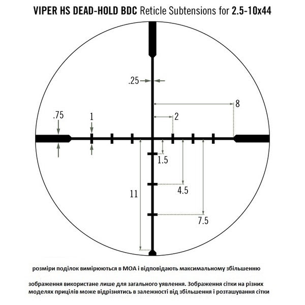 Optical sight Viper HS 2.5-10x44 BDC-2 (VHS-4303)