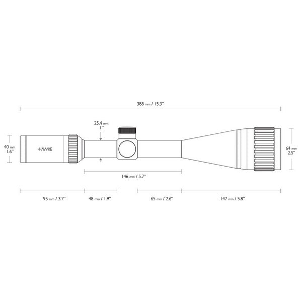 Hawke Vantage IR 4-16x50 AO Optical Sight (Rimfire .17 HMR R/G)