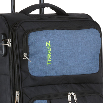 TravelZ Triple Pocket Suitcase (M) Black