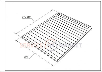 Решітка розсувна 370-650х320mm для духовки (універсальна)
