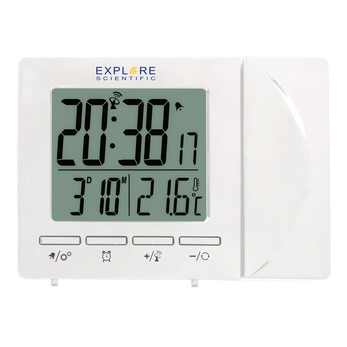 Explore Scientific Projection RC Alarm White (RDP1001GYELC2) Projection Clock